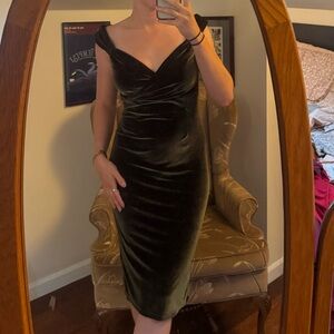 Green 50’s Velvet Cocktail Dress